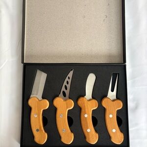 Cockcuterie Boards Penis shaped Wooden Handle Cheese Knife Set